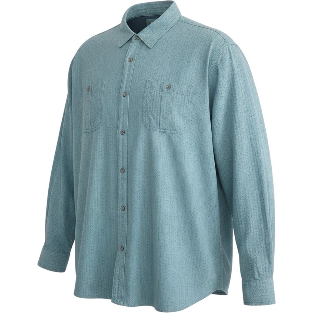 Carbon 2 Cobalt Button Down Shirt Mens 2XL Long Sleeve Blue-Green Textured